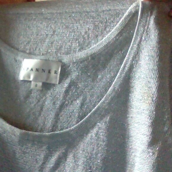 Women's SPANNER Sparkly Silver Knit Tank Top - Picture 5 of 6